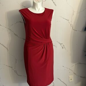 Red Anne Klein Fitted Work Dress | 14